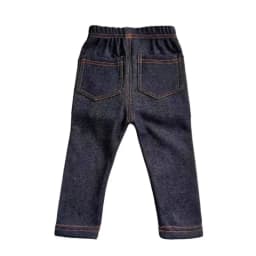 New Winter Children's Jeans Boys and Girls' Solid Color Thin Velvet Elastic Belt Jeans Infant Elastic Denim Pants 1-6Y