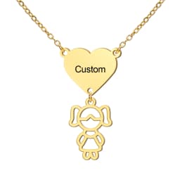 Jeshayuan New Trend Boy Girl Engraved Custom Name Necklace For Kids Stainless Steel Box Chain Necklaces Family Jewelry Gift
