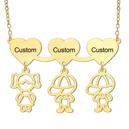 Jeshayuan New Trend Boy Girl Engraved Custom Name Necklace For Kids Stainless Steel Box Chain Necklaces Family Jewelry Gift