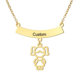 Jeshayuan New Trend Boy Girl Engraved Custom Name Necklace For Kids Stainless Steel Box Chain Necklaces Family Jewelry Gift