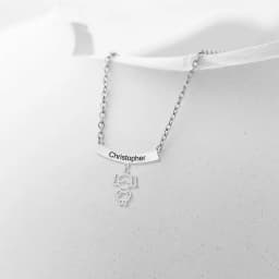 Jeshayuan New Trend Boy Girl Engraved Custom Name Necklace For Kids Stainless Steel Box Chain Necklaces Family Jewelry Gift