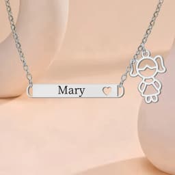 Jeshayuan New Trend Boy Girl Engraved Custom Name Necklace For Kids Stainless Steel Box Chain Necklaces Family Jewelry Gift