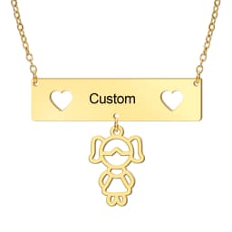 Jeshayuan New Trend Boy Girl Engraved Custom Name Necklace For Kids Stainless Steel Box Chain Necklaces Family Jewelry Gift