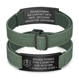Personalized Medical Alert Bracelet for Men Customized Elastic Strap Stainless Steel Medical ID Bracelets Engraved Medic Info