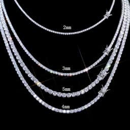 D VVS1 Moissanite Tennis Necklace 100% 925 Sterling Silver 2-6mm with GRA Necklaces for Women Man Wedding Jewelry Fashion Gift