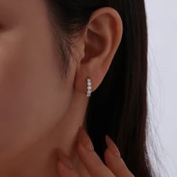 Bamoer U Moissanite Hoop Earrings 925 Sterling Silver Full 0.1CT Moissanite Design Certified Earrings Women Fine Jewelry Wedding
