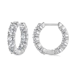 Bamoer U Moissanite Hoop Earrings 925 Sterling Silver Full 0.1CT Moissanite Design Certified Earrings Women Fine Jewelry Wedding