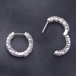 Bamoer U Moissanite Hoop Earrings 925 Sterling Silver Full 0.1CT Moissanite Design Certified Earrings Women Fine Jewelry Wedding
