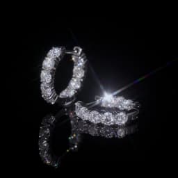 Bamoer U Moissanite Hoop Earrings 925 Sterling Silver Full 0.1CT Moissanite Design Certified Earrings Women Fine Jewelry Wedding
