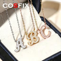 925 Sterling Silver D VVS1 Diamond Full Moissanite Pendant Necklace for Women Letter Sparkling Moissanite Jewelry