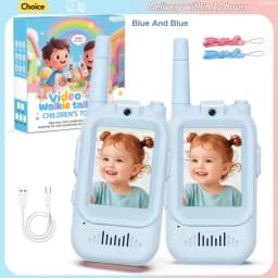 2PC Children's Video Walkie-talkie HD Walkie-talkie USB Charging Indoor Outdoor Entertainment Kids Toys Birthday Gifts Ages 3-12
