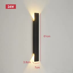 Outdoor Waterproof Wall Lamps Strip Aluminum Wall Lights 18W LED Black Wall Lamp Bedroom Exterior Outdoor Lighting Fixtures