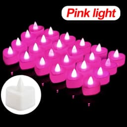 LED Flameless Candle Lights Battery Operated Tealights Heart Shaped Flashing Candles Birthday Wedding Party Romantic Decoration