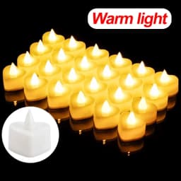 LED Flameless Candle Lights Battery Operated Tealights Heart Shaped Flashing Candles Birthday Wedding Party Romantic Decoration