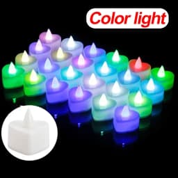 LED Flameless Candle Lights Battery Operated Tealights Heart Shaped Flashing Candles Birthday Wedding Party Romantic Decoration