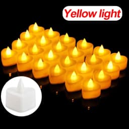 LED Flameless Candle Lights Battery Operated Tealights Heart Shaped Flashing Candles Birthday Wedding Party Romantic Decoration