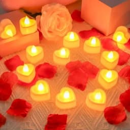 LED Flameless Candle Lights Battery Operated Tealights Heart Shaped Flashing Candles Birthday Wedding Party Romantic Decoration