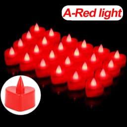 LED Flameless Candle Lights Battery Operated Tealights Heart Shaped Flashing Candles Birthday Wedding Party Romantic Decoration
