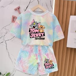 2026 Tom and Jerry T-shirt and Shorts Set Cartoon Anime Pattern Printed T-shirts Unisex Summer Clothes Fashion Comfortable Tee