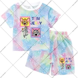 2026 Tom and Jerry T-shirt and Shorts Set Cartoon Anime Pattern Printed T-shirts Unisex Summer Clothes Fashion Comfortable Tee