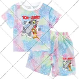 2026 Tom and Jerry T-shirt and Shorts Set Cartoon Anime Pattern Printed T-shirts Unisex Summer Clothes Fashion Comfortable Tee