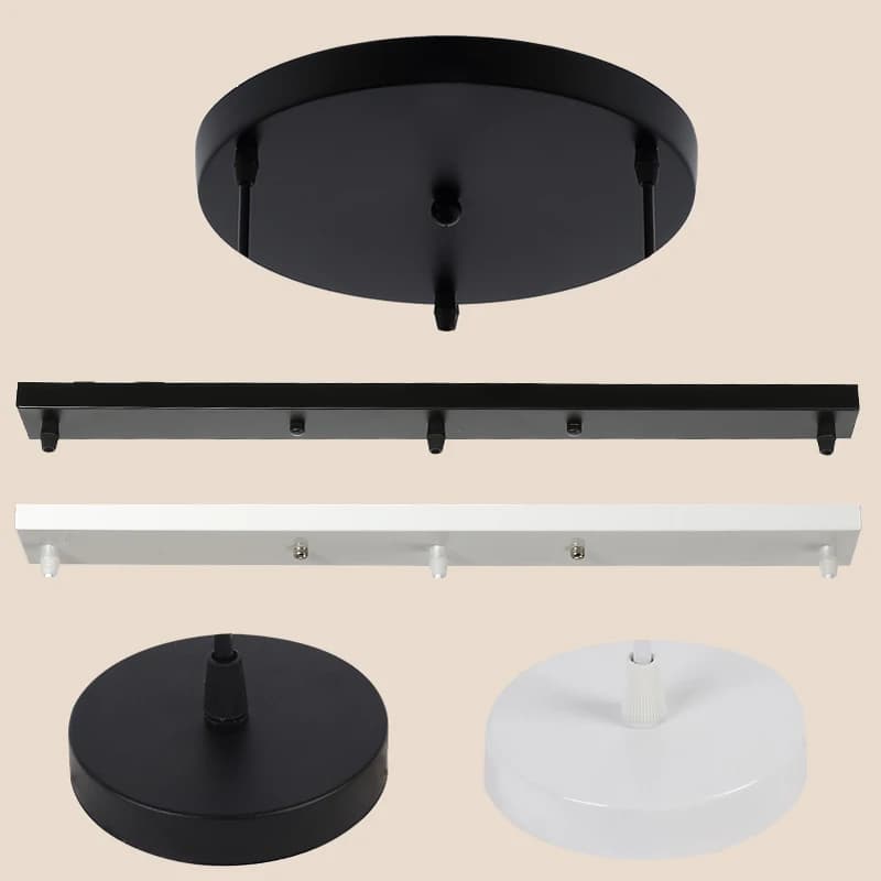 Ceiling Plate Multi Size DIY Black/White Plate 2/3/4/5 Holes Light Fittings Round Rectangular Straight Accessories Lamp Base