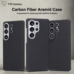 YTF-carbon Luxury Real Kevlar Case for Samsung Galaxy S26 Ultra/S26Plus/S26, Aramid Fiber Magnetic MagSafe Cover
