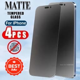 4Pack Matte Tempered Glass for IPhone 14/15/16 Pro Max 6/7/8 Plus Anti-Fingerprint Screen Protectors 11/12/13 Pro Max Anti-Glare