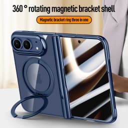 Luxury Transparent 360 Rotate for Magsafe Bracket Case for iPhone Ultra Fold Cover HighDefinition privacy Screen Protector Case