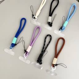 Cute Candy Colors Woven Phone Chain Cellphone Short Strap Phone Wrist Straps Hanging Rope Anti-lost Lanyard Chain Accessories