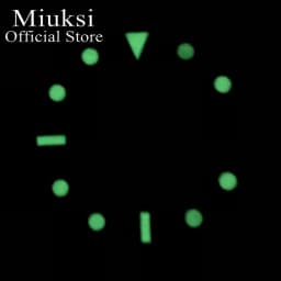 Miuksi 29mm black white blue green watch dial luminous dial fit NH34 NH35 movement