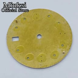 Miuksi 29mm black white blue green watch dial luminous dial fit NH34 NH35 movement