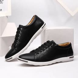 Fashion Men's Leather Shoes 2026 Plus Size 48 Men Leather Shoes Simple Designer Men's Shoes Breathable Classic Lace-up Sneakers