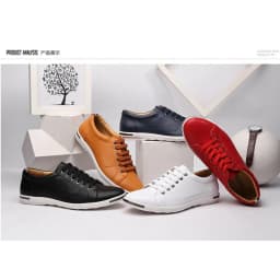 Fashion Men's Leather Shoes 2026 Plus Size 48 Men Leather Shoes Simple Designer Men's Shoes Breathable Classic Lace-up Sneakers