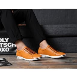 Fashion Men's Leather Shoes 2026 Plus Size 48 Men Leather Shoes Simple Designer Men's Shoes Breathable Classic Lace-up Sneakers