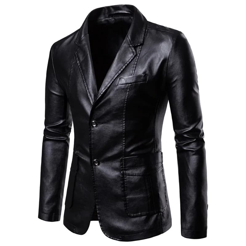 2026 Men Slim Autumn New Causal Vintage Leather Jacket Coat Men Design Motorcycle Biker Zipper Pocket PU Leather Jacket Coat