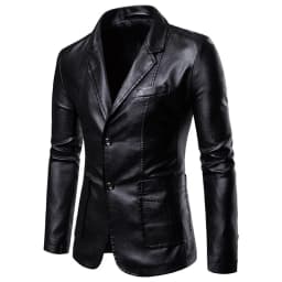 2026 Men Slim Autumn New Causal Vintage Leather Jacket Coat Men Design Motorcycle Biker Zipper Pocket PU Leather Jacket Coat