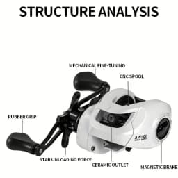 BILLINGS AW 200 Series,6.3:1 Gear Ratio,18LB Max Drag,Baitcasting Reel,For Freshwater Saltwater
