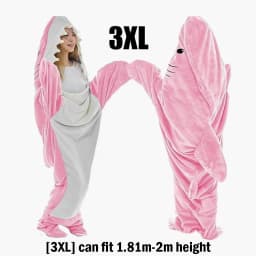 Cartoon Shark Blanket Hoodie Women Kigurumi Playsuit Kids Parents Hooded Warm Flannel Funny Homewear Shark Onesie Sleeping Bag