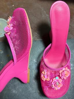 2026 New Women Mules Sandals Mesh Hollow Out Thick Sole Wedge Heels Summer Slip on Open Toe Casual Female Slippers