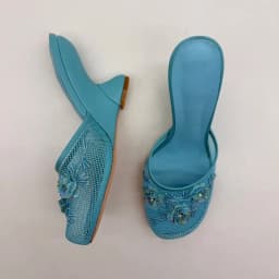 2026 New Women Mules Sandals Mesh Hollow Out Thick Sole Wedge Heels Summer Slip on Open Toe Casual Female Slippers