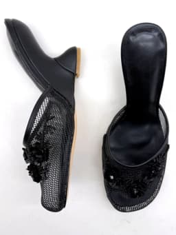 2026 New Women Mules Sandals Mesh Hollow Out Thick Sole Wedge Heels Summer Slip on Open Toe Casual Female Slippers