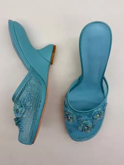 2026 New Women Mules Sandals Mesh Hollow Out Thick Sole Wedge Heels Summer Slip on Open Toe Casual Female Slippers