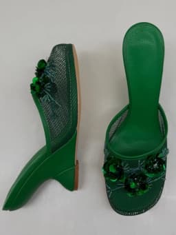 2026 New Women Mules Sandals Mesh Hollow Out Thick Sole Wedge Heels Summer Slip on Open Toe Casual Female Slippers