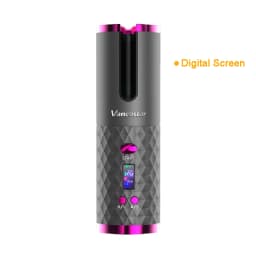 Wireless Electric Hair Curler Portable Travel Home Use 6 Timing 6 Temp. LED Cordless Automatic Hair Curler for Curls or Waves