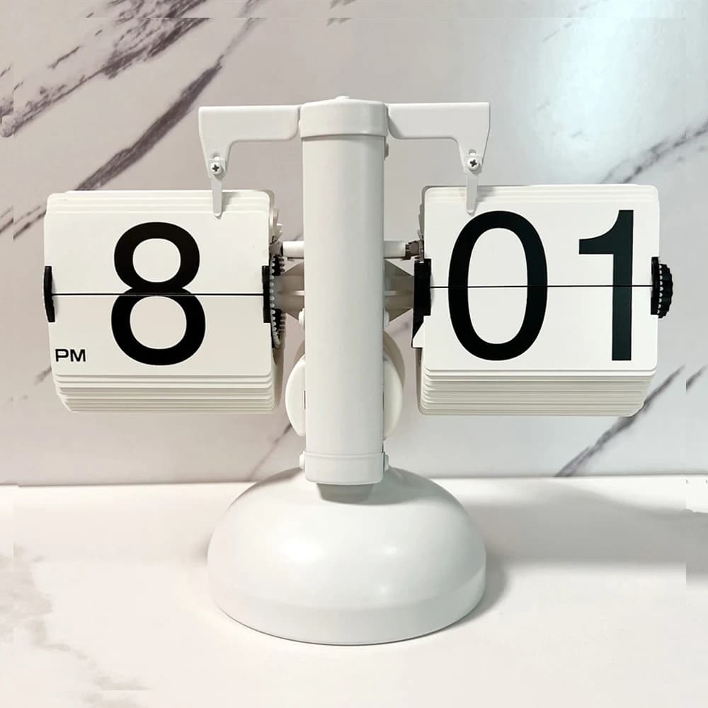 Modern Automatic Page Turning Flip Clock for Home Office Decor Technological Sense Table Clock