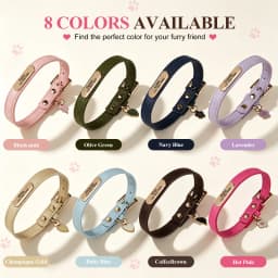 Personalized PU Leather Dog Collar Free Custom Dog Name Collars Pet Puppy Necklace With Cute Tag Soft For Small Medium Dogs Cats