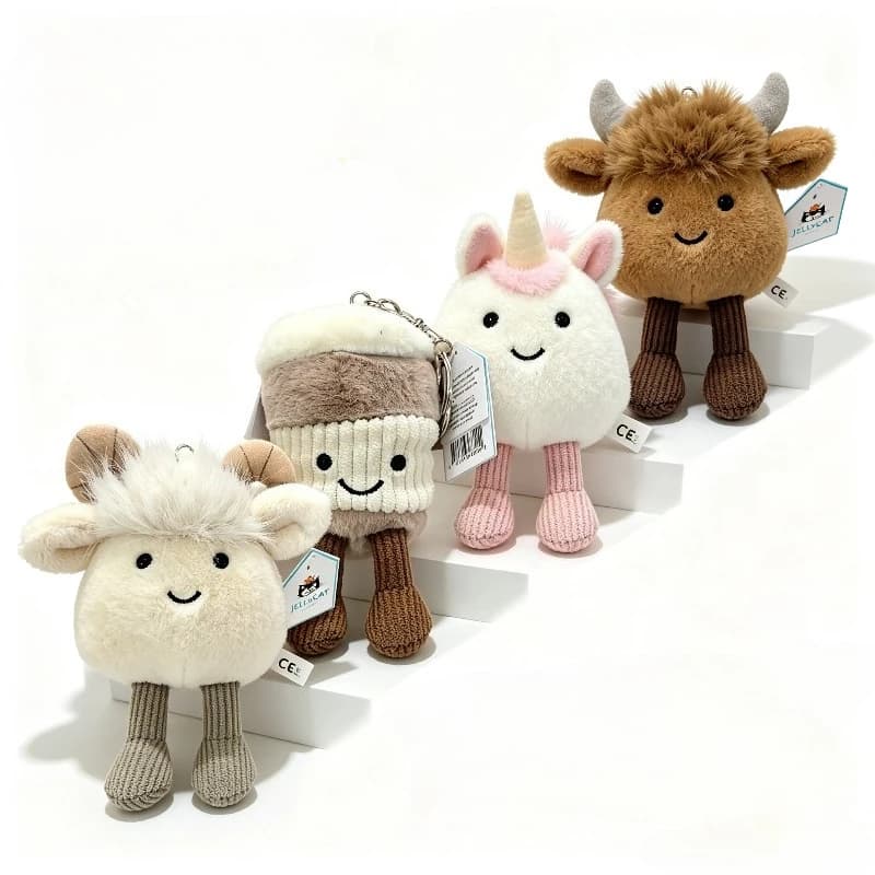 Plush Doll Series Cute Soft Rubber Key Chain Bag Pendant Plush Accessories Doll Car Pendant Holiday Gift. Plush Keychain