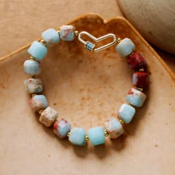 Luxury Gems Stone Brass Charm Trendy Link Strand Elastic Stretch Bracelets Costume Healing Crystal Statement Jewelry for Woman