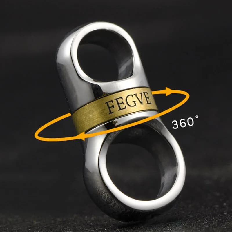 Real Titanium Keyring Spin Rotation For Key Ring Holder Stainless Steel Copper EDC Car Keychain Accessories Buckle Male Gift